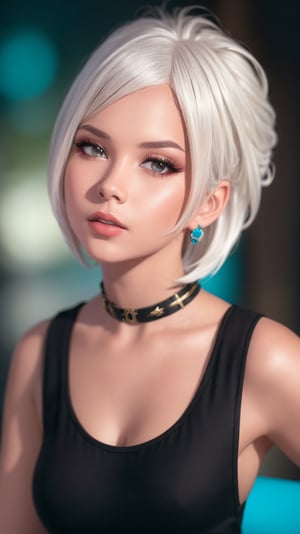 short white hair, 1girl, accessories, piercing, intricate background, fantasy, mythical, misterious, masterpiece, best quality, dynamic angle, cinematic composition, detailed face