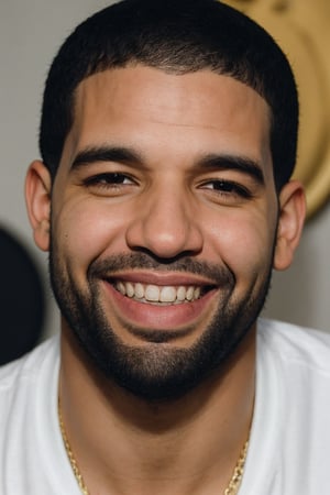 high quality portrait of drake smiling in the studio