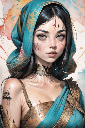 disney banksy art sticker, fantasy character, soul, digital illustration, comic book style, steampunk noir, perfect anatomy, centered, approaching perfection, dynamic, highly detailed, watercolor painting, artstation, concept art, soft, sharp focus, illustration, art by Carne Griffiths and Wadim Kashin,ASU1,eungirl,wearing wrenchpjbss,dupatta