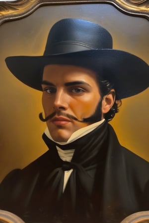 antique oil portrait, man solo, zorro
