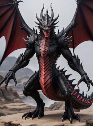 Red eyes Black Dragon Full body, Charector Desige