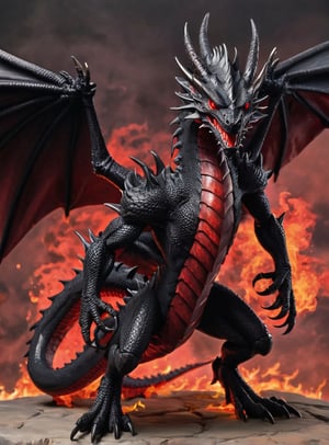 Red eyes Black Dragon Full body, Charector Desige