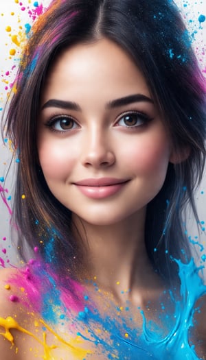 masterpiece, best quality, (extremely detailed CG unity 8k wallpaper, masterpiece, best quality, ultra-detailed, best shadow), (detailed background), (beautiful detailed face, beautiful detailed eyes), High contrast, (best illumination, an extremely delicate and beautiful),1girl,((colourful paint splashes on transparent background, dulux,)), ((caustic)), dynamic angle,beautiful detailed glow,full body,Young beauty spirit