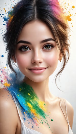 masterpiece, best quality, (extremely detailed CG unity 8k wallpaper, masterpiece, best quality, ultra-detailed, best shadow), (detailed background), (beautiful detailed face, beautiful detailed eyes), High contrast, (best illumination, an extremely delicate and beautiful),1girl,((colourful paint splashes on transparent background, dulux,)), ((caustic)), dynamic angle,beautiful detailed glow,full body,Young beauty spirit