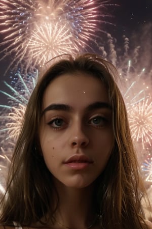 renny the insta girl, 25 years old,portrait, happy,cinematic, new year fireworks,   moviemaker style,detailmaster2,cinematic  moviemaker style,photo r3al,eyes shoot