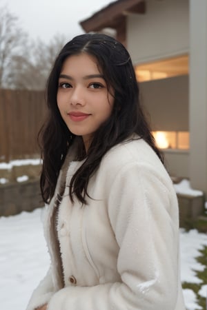 (best quality,4k,8k,highres,masterpiece:1.2),ultra-detailed,(realistic,photorealistic,photo-realistic:1.37),portrait,beautiful and smiling caucasian woman,cinematic,winter clothes,Ondas e Nuances,detailed symmetric hazel eyes,circular iris,vivid colors,winter scenery,soft snowflakes falling,icy breath,rosy cheeks,pure white background,subtle warm lighting,innocence and radiance,sparkling eyes,joyful expression,luxurious fur trim on the clothing,frosty winter air,subtle wind blowing through her hair,subtle hint of pink in her lips,elegant posture,confident stance,delicate snowflakes decorating her hair,long flowing blonde hair,wonder and serenity in her gaze,captivating beauty,snow-covered trees in the background,peaceful and enchanting winter scene.,Mallu 18 old babe