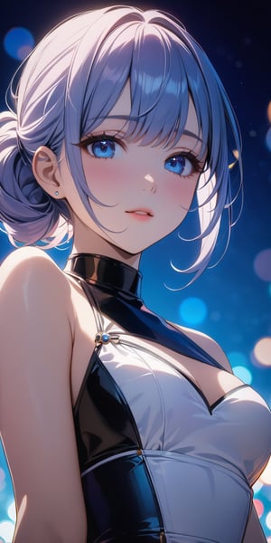 //Quality, Masterpiece, Top Quality, Official Art, Aesthetic and Beautiful, 16K, highest definition, high resolution, 
//Character, (1girl), beautiful skin, waist up portrait, The girl with blue sky and white clouds background, shyly face, sexy outfit, front view, (Bokeh, Sharp Focus), low angle, dramatic lighting, 