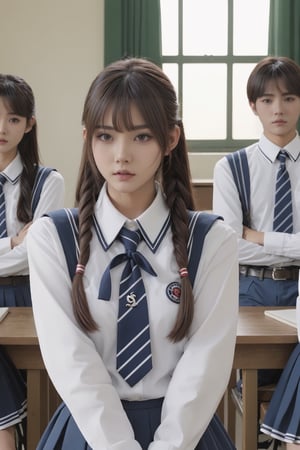 HUBG_Beauty_Girl, 1girl, cowboy shot, school uniform,Movie Still