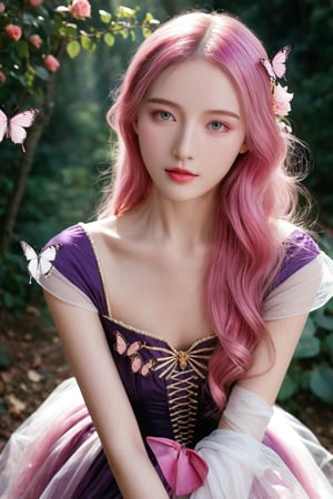 (ultra realistic,best quality),photorealistic,Extremely Realistic,in depth,cinematic light,hubggirl, 

BREAK 
princess, pink hair, pink eyes, pink dress, long hair, flowing hair, gentle smile, graceful, elegant, beautiful, delicate features, rose-themed, floral accents, magical aura, fantasy setting, soft lighting, magical glow, whimsical, dreamlike, enchanting atmosphere, storybook-like, fairytale-inspired, surrounded by nature, magical creatures, enchanting forest, glowing flowers, butterfly accessories, delicate butterfly wings, gentle breeze, flowing dress, peaceful, serene, magical powers, glowing eyes, magical symbols, enchanted rose, fairy tale castle, magical landscape, fantasy art, masterwork, 

BREAK 
perfect hands, perfect lighting, vibrant colors, intricate details, high detailed skin, intricate background, 
realistic, raw, analog, taken by Canon EOS,SIGMA Art Lens 35mm F1.4,ISO 200 Shutter Speed 2000,Vivid picture,More Reasonable Details