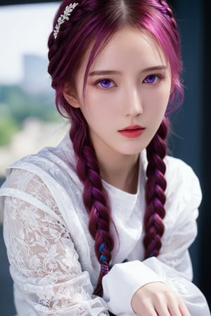 (ultra realistic,best quality),photorealistic,Extremely Realistic,in depth,cinematic light,hubggirl,

BREAK

stunning anime portrait of a pink-haired girl with intense purple eyes, full body shot, intricate hand details, braided hair, white clothing, strong light and shadow contrasts, black nails, 21 years old, 

BREAK

dynamic poses, particle effects, perfect hands, perfect lighting, vibrant colors, intricate details, high detailed skin, intricate background, realistic, raw, analog, taken by Sony Alpha 7R IV, Zeiss Otus 85mm F1.4, ISO 100 Shutter Speed 1/400, Vivid picture, More Reasonable Details
