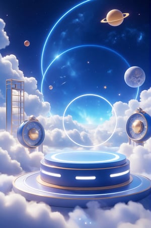 3D\(hubgstyle)\,
a round podium on the ground in the middle, cosmos theme, clouds, starry sky, planets in the sky, glowing beam in the background, 

professional 3d model, anime artwork pixar, 3d style, good shine, OC rendering, highly detailed, volumetric, dramatic lighting, 