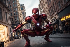 (best quality, 4k, 8k, highres, masterpiece:1.2), ultra-detailed, (realistic, photorealistic, photo-realistic:1.37), (A breathtaking 8K photorealistic concept art masterpiece, (iron man adorned in a stunning white and gold armor-style suit, unmasked, with a white cape billowing gracefully:1.3), Set against the backdrop of a highly detailed night cityscape, captured with perfect composition and sharp focus, (A cinematic vision of artistry:1.3), Bathed in soft, natural volumetric lighting, the chiaroscuro effect enhancing the intricate details of the suit, (A true award-winning photograph:1.3), Created in the style reminiscent of the great masters Raphael, Caravaggio, and modern visionaries like Greg Rutkowski, Beeple, Beksinski, and Giger, (A piece trending on ArtStation for its artistic brilliance:1.3), This oil on canvas marvel is a testament to artistic excellence, showcasing Spiderman as you've never seen him before, (An artistic achievement beyond compare:1.3), full_body, full_body