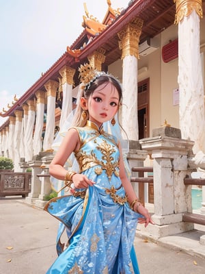 Girl, 6 years old. Thai national costume, Asian girl,AIDA_LoRA_valenss