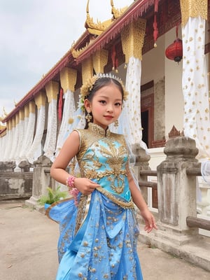 Girl, 6 years old. Thai national costume, Asian girl,AIDA_LoRA_valenss
