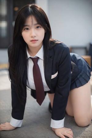 school uniform, sexy pose, fullbody