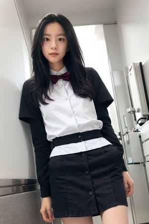 uniform, mini skirt