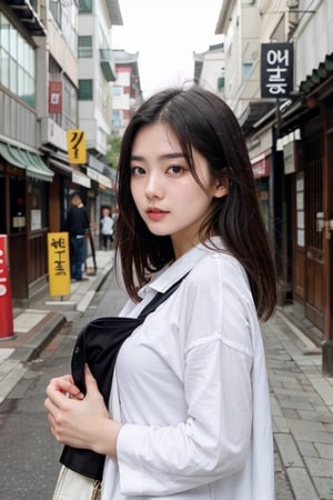 A korean Girl in korean street