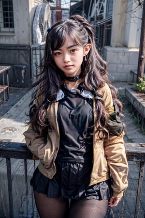   smile,   mature_woman, 27 years old, stern expression, frustrated, disappointed, flirty pose, sexy, looking at viewer, scenic view, Extremely Realistic, high resolution, masterpiece, 

bbmikoto, ponytail, short eyebrows, earrings, fang, black choker, black sailor collar, cardigan, open clothes, sleeves past wrists, school uniform, (black shirt:1.1), pleated skirt, black skirt, black pantyhose


