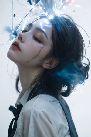 xxmixgirl, magician play magic, downblouse, art by Agnes Cecile,by Jeremy Mann,studio lighting , 35mm ,floating dust,cutegirlmix,xxmix_girl