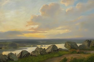 An oil painting of a landscape