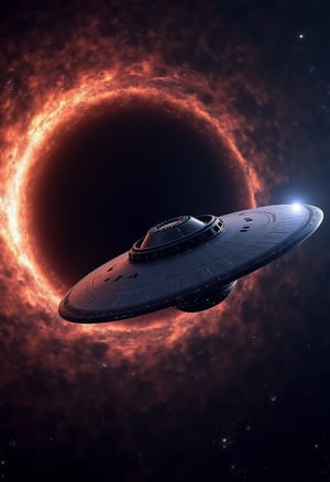 8k resolution extremelyrealistic high tech ufo mothership fleet flying in realistic black hole vortex,8k resolution,sharp focus,