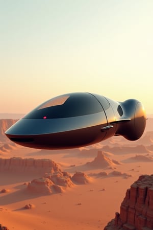 ultrarealistic complex concept hover car flying over saturn terrain,no wheels,charcoal gray color