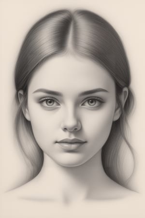 pencil drawing of a young woman's face,<lora:659095807385103906:1.0>