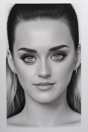 A pencil drawing of Katy Perrie's face view by one side,KatyPerry,<lora:659095807385103906:1.0>