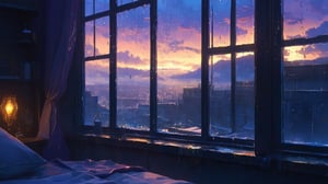 rainy weather, rainwater, falling, cold, blue, rain dripping out of the window, dawn, fantasy theme,high_resolution, masterpiece, bright, scenery, more detail XL,