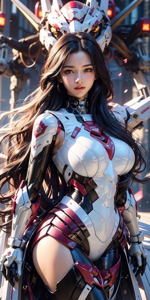 The beautiful 18-year-old Japanese girl has big eyes, a plump body, long legs, unreal and ethereal, and her long hair is blown by the wind, showing her beauty and amazing. Passionate and dynamic caressing beautiful breasts, girl, the mecha covers the other exposed large areas of skin on the breasts, smiling coquettishly, hands together are like hearts
Best picture quality, high resolution, 8k, realistic, sharp focus, realistic image of elegant lady, Korean beauty, supermodel, pure white hair, blue eyes, wearing high-tech cyberpunk style white fox suit with red edges, Radiant, sparkling suit, mecha, perfectly customized high-tech suit, ice and snow cherry blossom theme, customized design, 1 girl, mecha