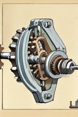 Illustration of a gearbox by David Macaulay 