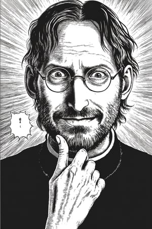 junji ito style, portrait of Steve Jobs
