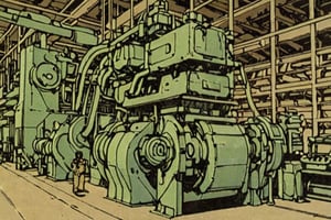 Comic panel illustration of large factory machine, akira style 