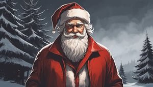 Santa Claus    near a christmas tree 