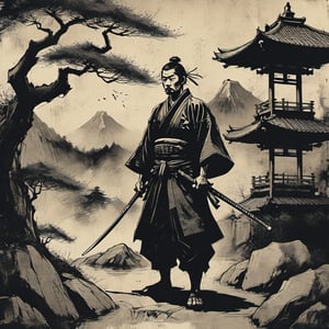 Samurai in a zen garden  
