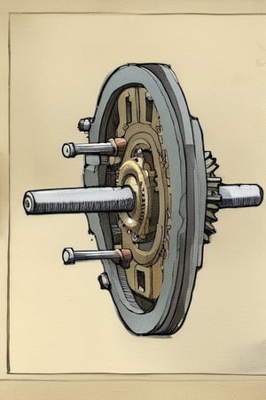 Illustration of a gearbox by David Macaulay 