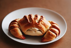 Photo of a crab CroissantStyle on a white plate