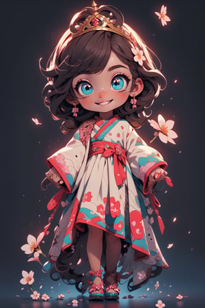 best quality, masterpiece, beautiful and aesthetic, vibrant color, Exquisite details and textures,  Warm tone, ultra realistic illustration,	(cute African- American baby Boy, 4year old:1.5),	(Cherry blossom theme:1.4),	cute eyes, big eyes,	(a smile on one's face:1.8),	cinematic lighting, ambient lighting, sidelighting, cinematic shot,	siena natural ratio, children's body, anime style, 	Waist-up back-view,	shot curly dark brown hair,	a white princess dress with gold decorations, tiara, 	ultra hd, realistic, vivid colors, highly detailed, UHD drawing, perfect composition, beautiful detailed intricate insanely detailed octane render trending on artstation, 8k artistic photography, photorealistic concept art, soft natural volumetric cinematic perfect light.