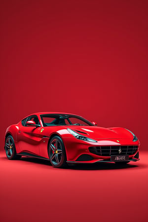 Ferrari, red car 8K wallpaper, simple background, masterpiece, (photorealistic): 1.2), random angle, side angle, full body,