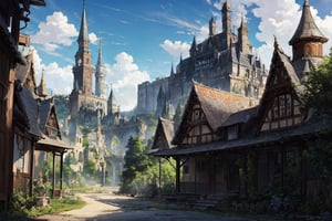 (Very_detail, masterpiece, high_resolution), Magical land, a beautiful place where many races live in harmony.