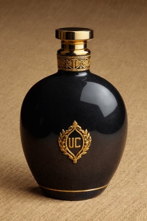 SD 1.5, beautiful perfume bottle,  Arabian style bottle, mysterious, ((extremely detailed)), Obsidian, very expensive design, golden design, extravagant, ((the bottle looks like 1 million dollars)), colour scheme is black and red,