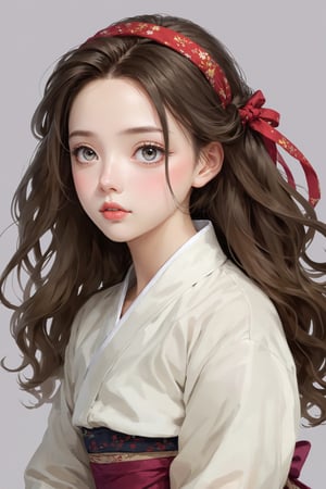 ((Best quality, High quality, masterpiece,  Digital_painting, ligne_claire, Anime_Illustration, Detailed eyes)), (((stylized art style, Painted by Rembrandt and Egon Schiele))), natural skin, 1 beatiful girl, korean, Long hair, straight_hair, ,Hanbok,korean girl