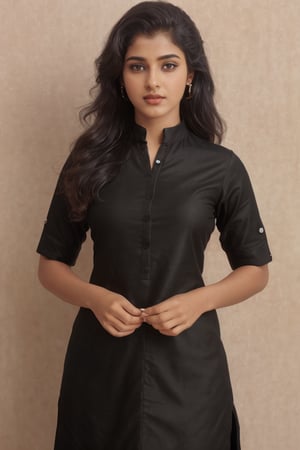  18 years Indian girl,  realistic image, black kurti wear
