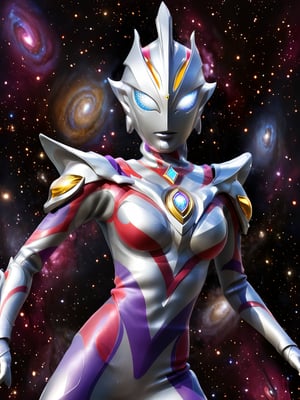 colorful,female Ultraman,Essence of the Cosmos,Defender of Justice,Radiant Form,Stellar Eyes,Silver Halo,Cosmic Armor,Cosmic Manipulation,Interstellar Travel,Telepathy,Compassionate Warrior,Unwavering Justice,Cosmic Odyssey,Battles and Triumphs.,(no hair:1),ultraman