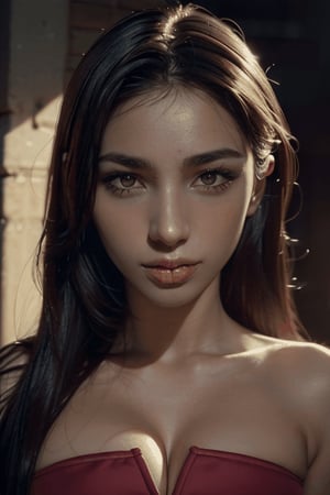 1girl, solo, masterpiece, best quality,
(on street:1.3),
(face up:1.3), (lick one's own lips),
collarbone, (cleavage:1.3),
(looking at viewer:1.3), (photorealistic:1.2), ultra resolution image, (realistic, realistic skin texture:1.2), slight smile, 
a 20 yo woman, long hair, dark theme, soothing tones, muted colors, high contrast, (natural skin texture, hyperrealism, soft light, sharp), dance, 