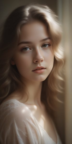 Beautifully lit portrait of a lovely teenage girl captured in an artistic manner by David Hamilton. The photograph highlights her cute, sexy and graceful nature with soft lighting, delicate coloring and elegant composition to create a truly beautiful piece of art that captures the innocence of youth