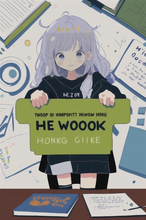 Book cover, workbook, homework sign-in, cute, book, design, (there are two cute students in the middle writing homework, 1 male and 1 female, handing in the homework and reviewing carefully),chibi,kawaii,tonghuazhen,portrait