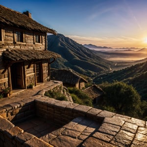 valley,traditional_village more house, matte painting, highly detailed, dynamic lighting, cinematic, realism, realistic, photo real, sunset, detailed, high contrast, denoised, centered, michael whelan