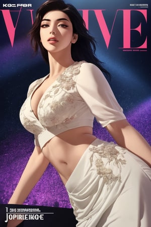 1girl, looking at viewer, thigh up body, kpop idol, styled outfit, on stage, professional lighting, different hairstyle, coloful, magazine cover, best quality, masterpiece,johyun,