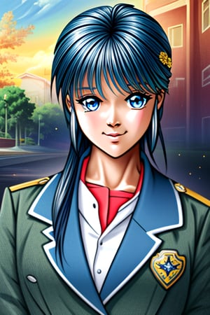 ((((masterpiece)))),best quality,high quality,ultra high resolution,ultra detailed,extremely detailed,best aesthetic,8k,full color,(sharp sketch, illustration:1.1),beautiful eyes,beautiful face,beautiful skin,light particles,((school)),((uniform)),1girl,beautiful girl,rikka1,aarikka,FujisakiShiori,NijinoSaki